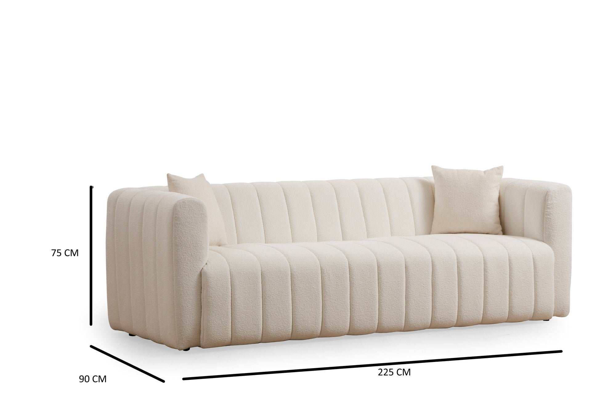 Entdecken Sie das Royal 3 3er Sofa in Sahne von Atelier Del Sofa – luxuriöser Komfort und stilvolles Design für Ihr Zuhause.