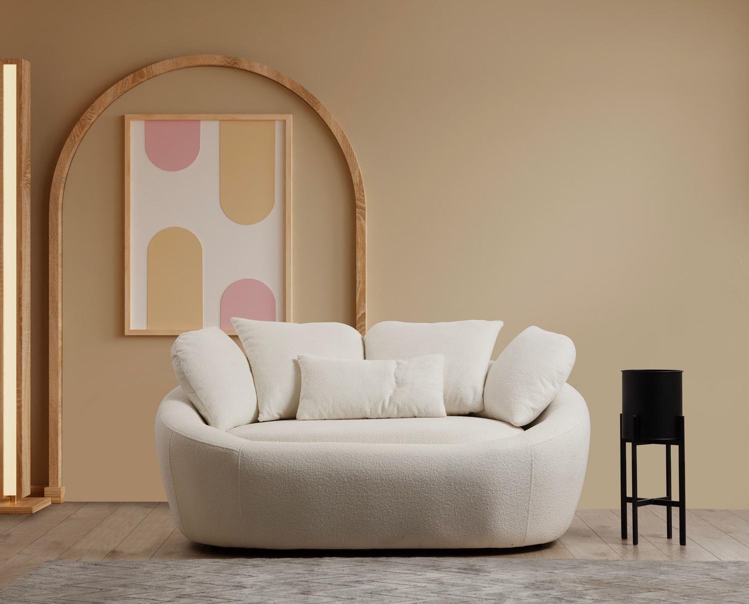 Entdecken Sie das elegante Midye 2er Sofa in Sahne von Atelier Del Sofa. Komfort und Stil vereint für Ihr Zuhause.