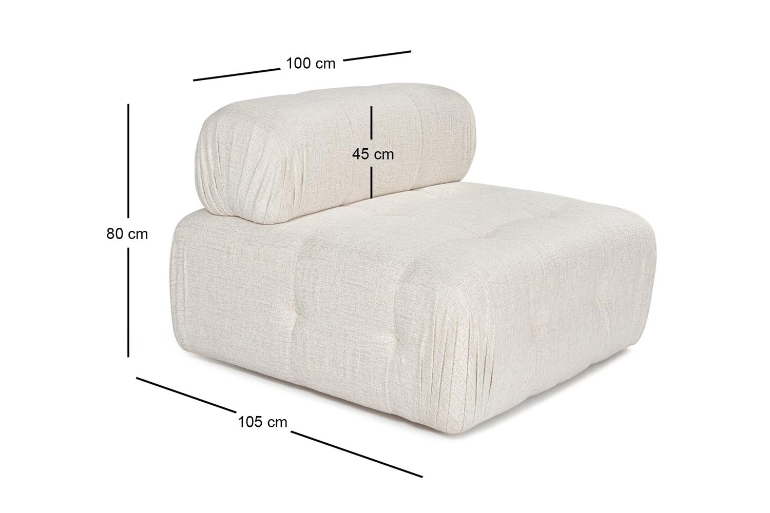 Entdecken Sie das Doblo O1 Sofa in Sahne von Atelier Del Sofa – ein elegantes 1-Sitzer Sofa, das Stil und höchsten Komfort vereint und jeden Raum aufwertet.