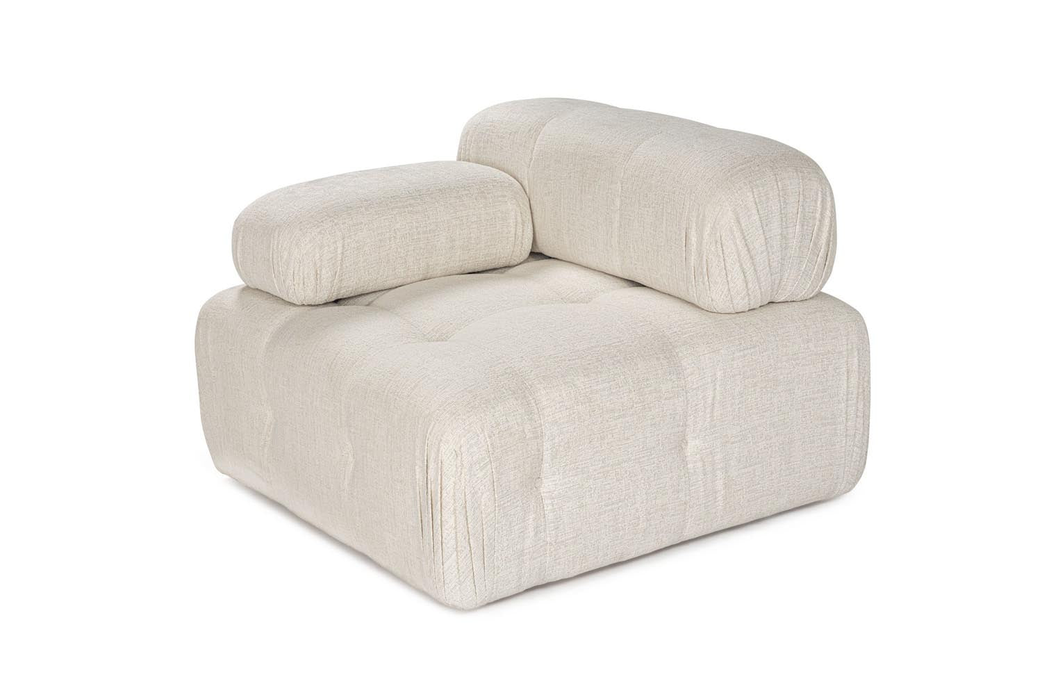 Erleben Sie das Doblo L1 Sofa in Sahne von Atelier Del Sofa – ein stilvolles 1-Sitzer Möbelstück, das Eleganz und höchsten Komfort in Ihr Zuhause bringt.