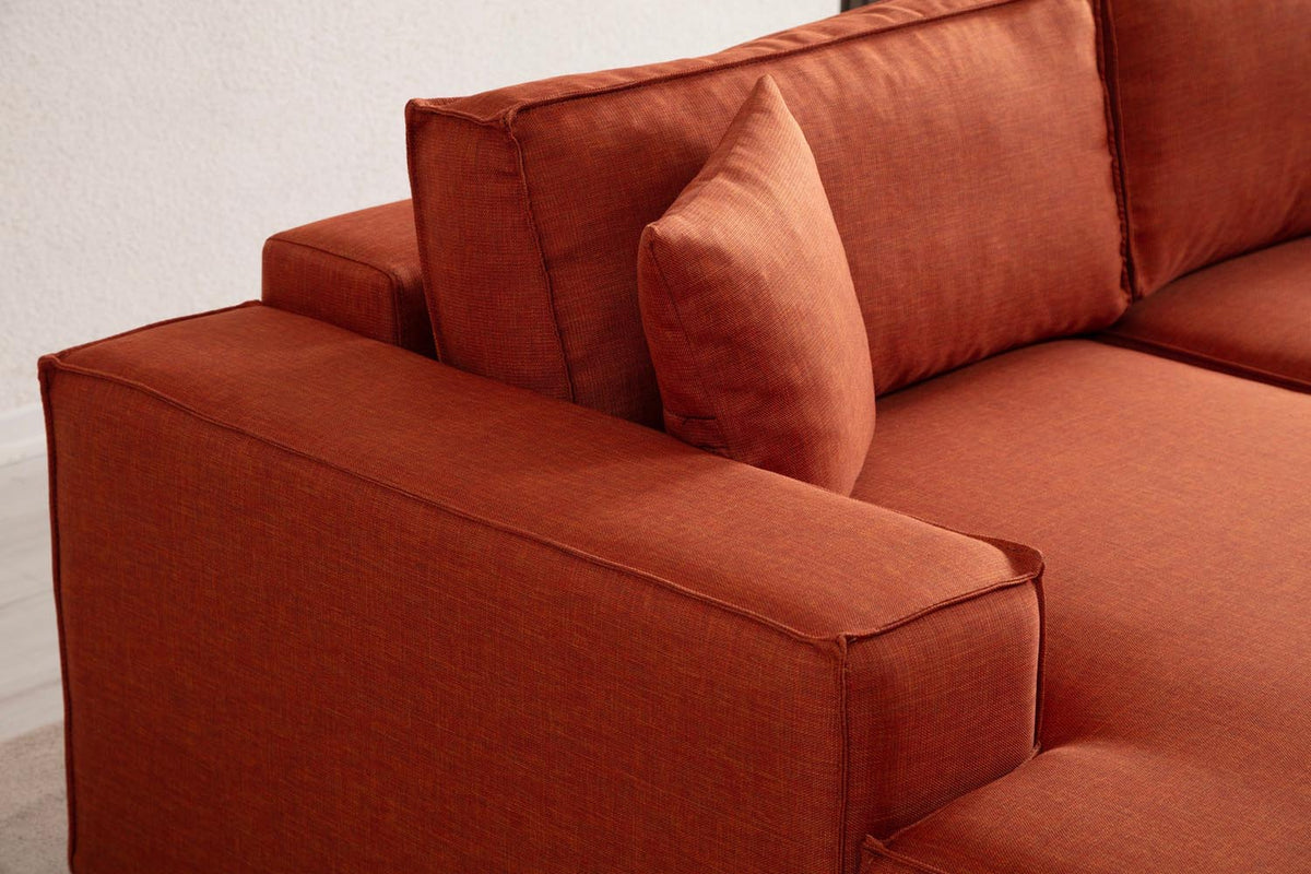 Pırlo Corner Left Bettsofa - Orange in Orange präsentiert im Onlineshop von KAQTU Design AG. Bettsofa links ist von Atelier Del Sofa