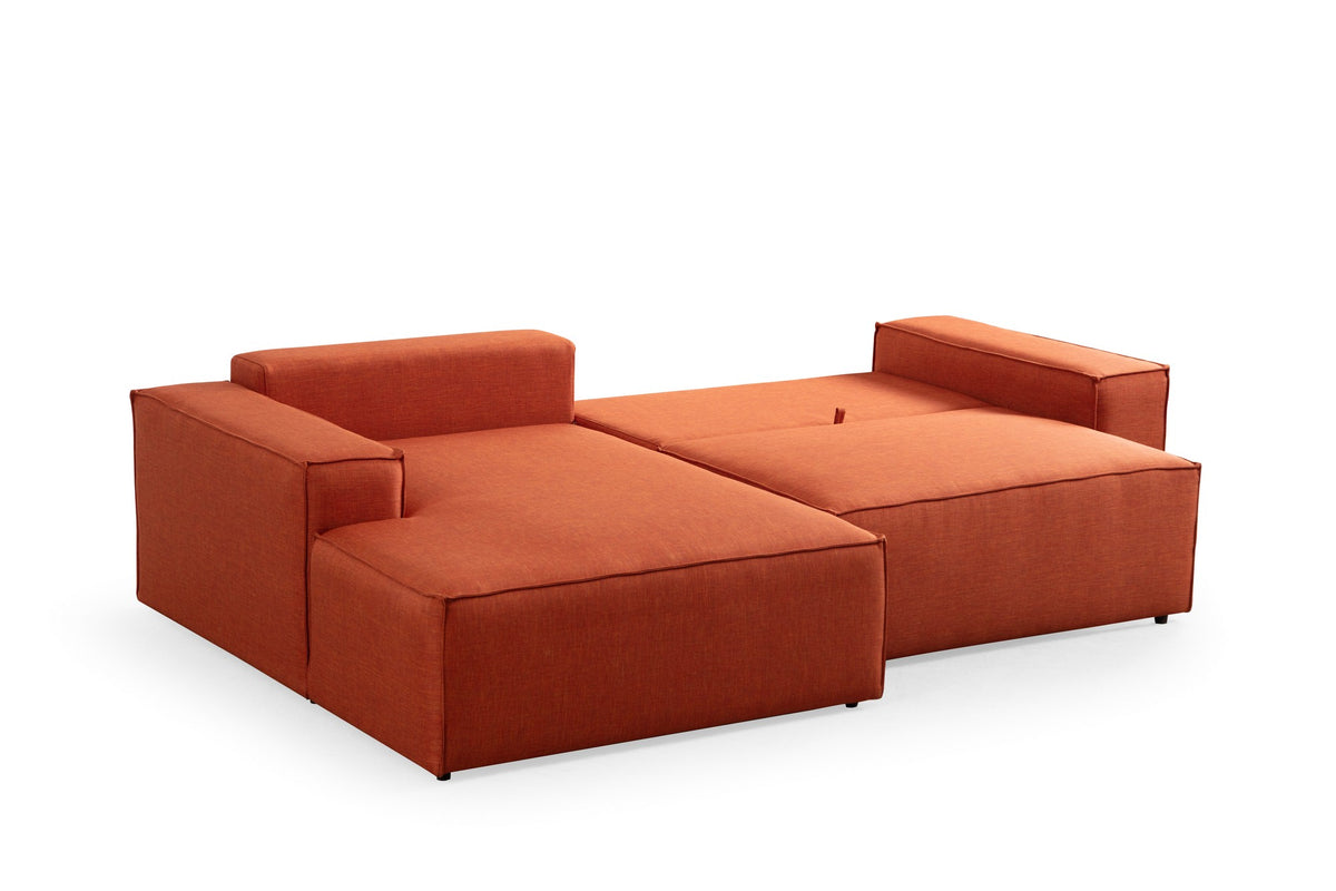 Pırlo Corner Left Bettsofa - Orange in Orange präsentiert im Onlineshop von KAQTU Design AG. Bettsofa links ist von Atelier Del Sofa
