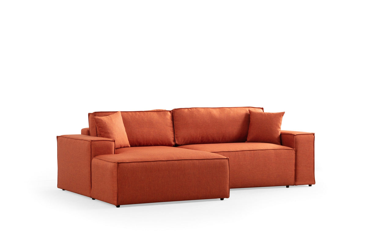 Pırlo Corner Left Bettsofa - Orange in Orange präsentiert im Onlineshop von KAQTU Design AG. Bettsofa links ist von Atelier Del Sofa