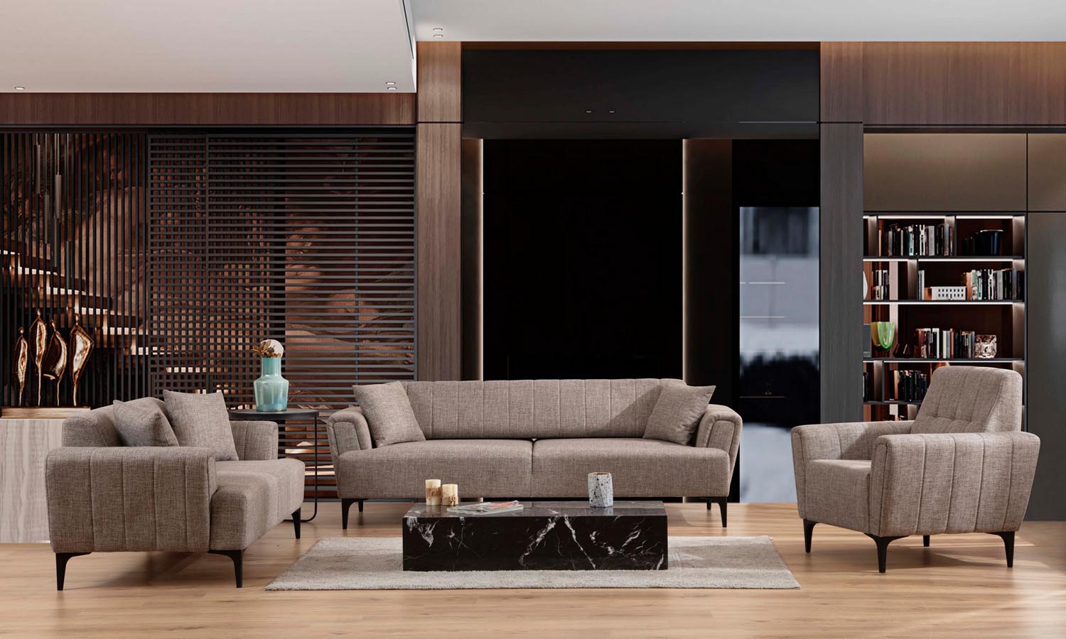 Entdecken Sie das Hamlet Modulares Sofa in Hellbraun von Atelier Del Sofa – stilvolles Design trifft auf unvergleichlichen Komfort und Pflegeleichtigkeit.