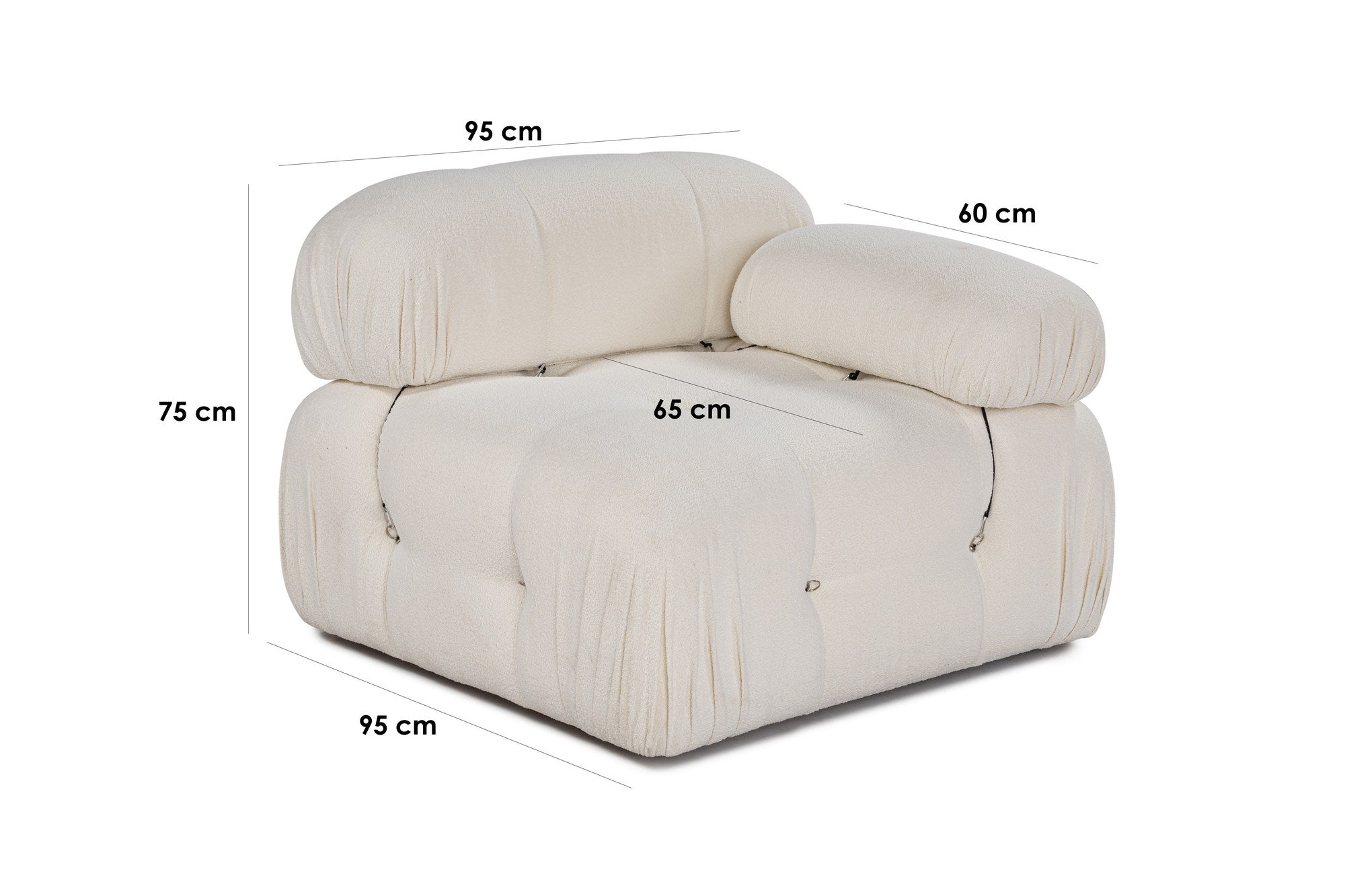 Erleben Sie das stilvolle Bubble 1R Sofa in Weiß von Atelier Del Sofa. Perfekte Kombination aus Komfort und Anpassungsfähigkeit für Ihr Zuhause.