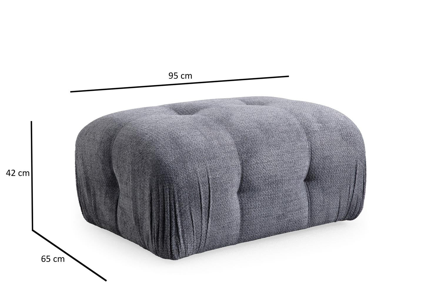Erleben Sie den luxuriösen Pouf "Petite - Grey" von Atelier Del Sofa. Perfekt für stilvolle Akzente und unvergleichlichen Komfort in Ihrem Zuhause.