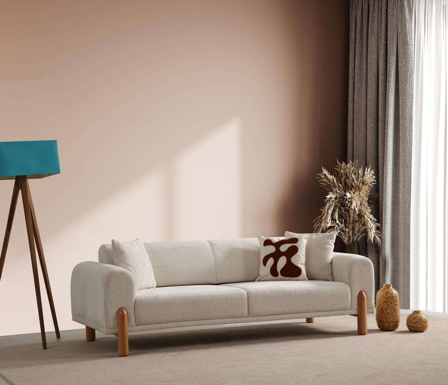 Erleben Sie das Lyke 3-Sitzer Bettsofa in Sahne von Atelier Del Sofa – eine perfekte Kombination aus Eleganz und Funktionalität für Ihr Wohnambiente.