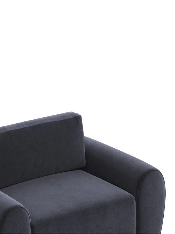 Petrolblaues 1-Sitzer Sofa Mono P mit Gestell aus Buchenholz und Spanplatte, Kunststoffbeinen und gepolsterter Sitzfläche aus Schaumstoff.