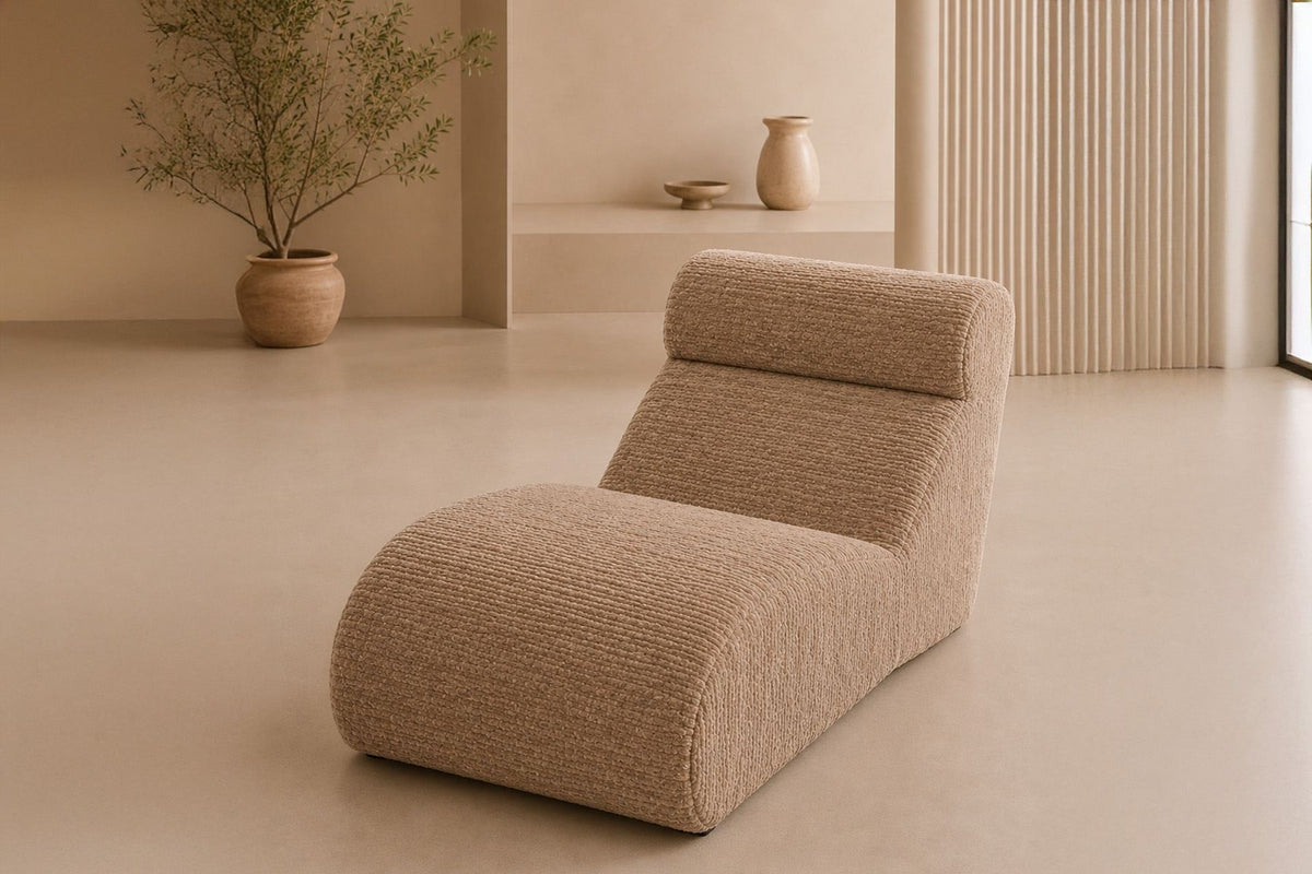 Cappuccinofarbenes Tagesbett ohne Gestell aus 100% 28 DNS-Schaumstoff, Masse 82 x 145 x 75 cm, kompaktes Polstermöbel von Hanah Home.