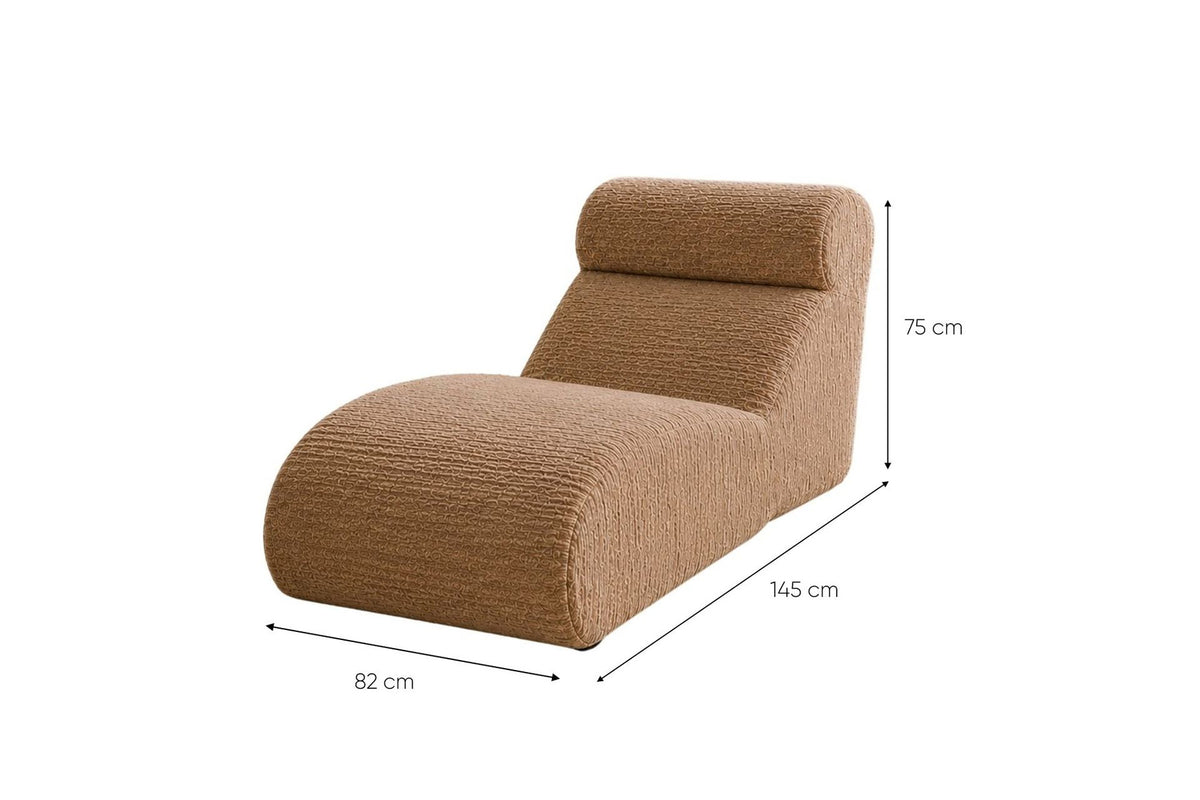 Cappuccinofarbenes Tagesbett ohne Gestell aus 100% 28 DNS-Schaumstoff, Masse 82 x 145 x 75 cm, kompaktes Polstermöbel von Hanah Home.