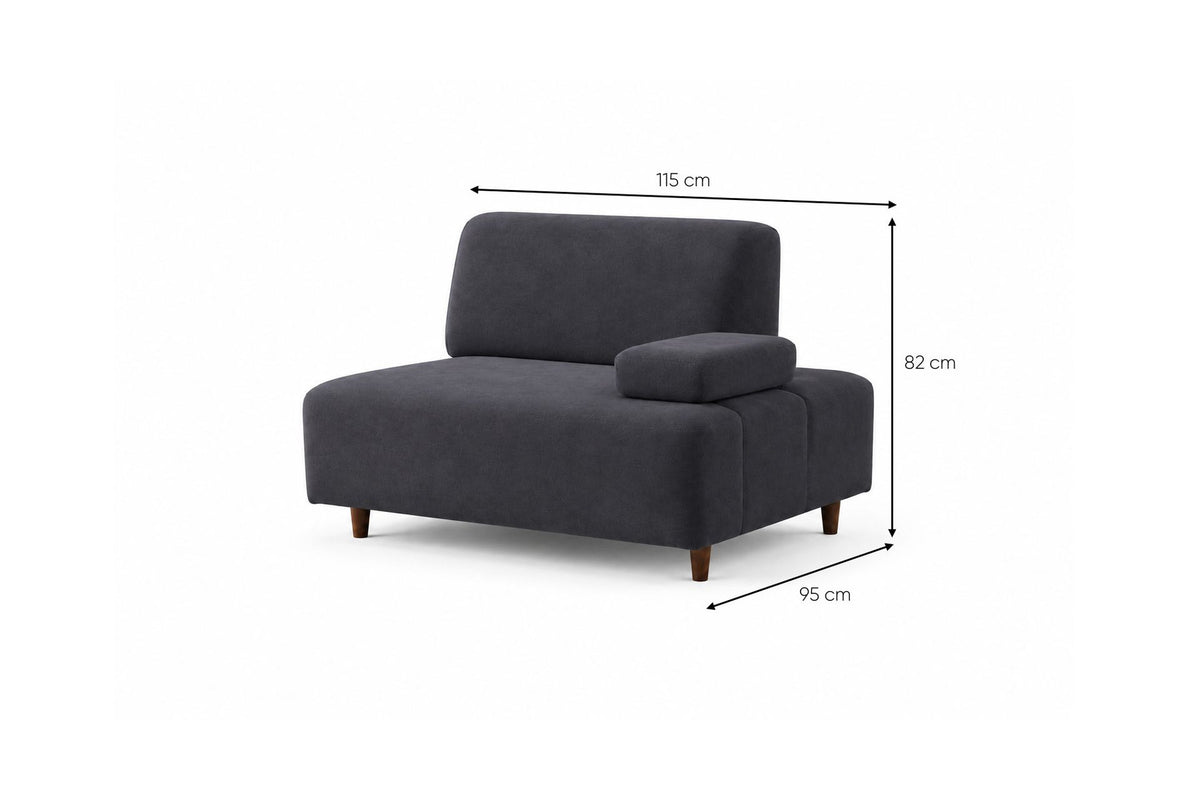 Petrolblaues 3-Sitzer-Sofa Madlen mit Polyesterbezug, hohen Kunststoffbeinen und geradliniger Form, Gestell aus Buchenholz und Spanplatte.