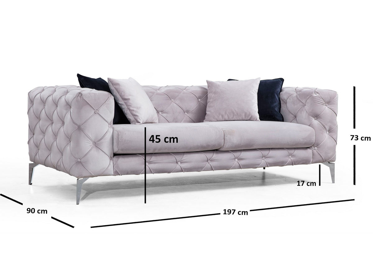 Como - Light Grey in Hellgrau präsentiert im Onlineshop von KAQTU Design AG. 3er Sofa ist von Atelier Del Sofa