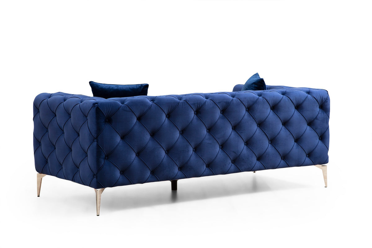 Como - Navy Blue in Marineblau präsentiert im Onlineshop von KAQTU Design AG. 3er Sofa ist von Atelier Del Sofa