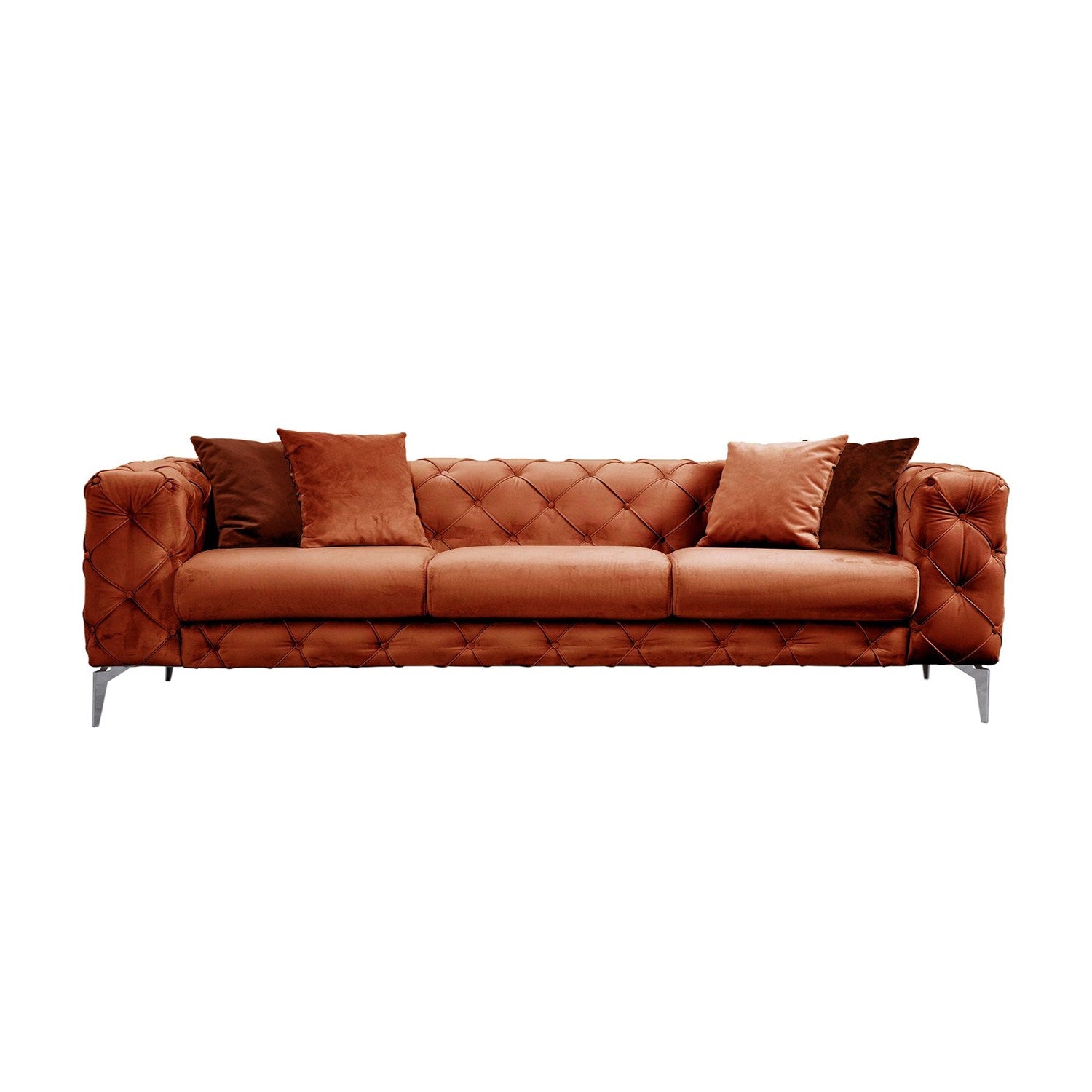 Erleben Sie das Como 3-Sitzer-Sofa in strahlendem Orange von Atelier Del Sofa. Ein stilvolles Highlight für Ihr Zuhause, das Komfort und Eleganz vereint.
