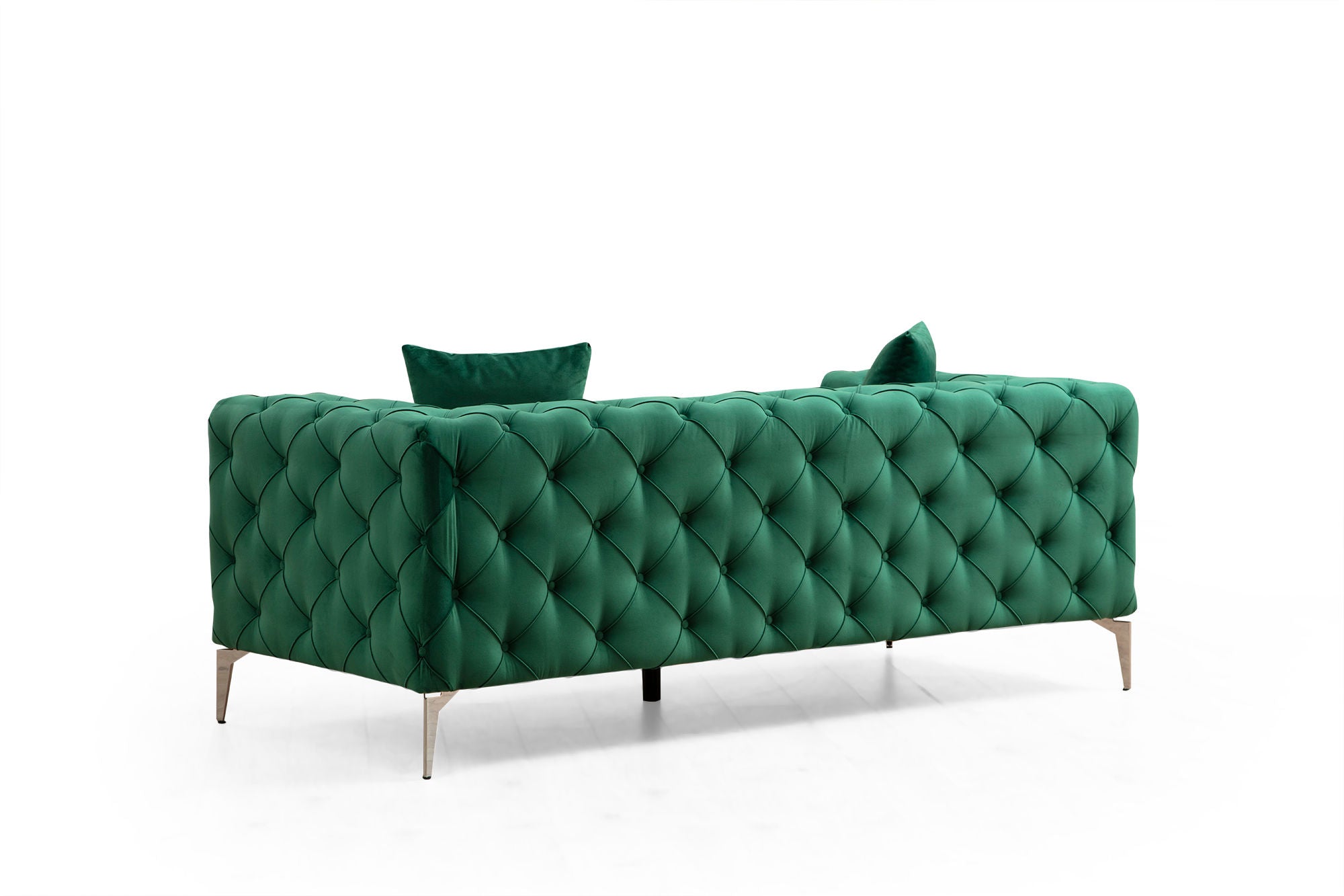 Entdecken Sie das Como - Green Sofa: Ein stilvolles 3-Sitzer-Sofa, das mit seiner lebendigen Farbe und luxuriösen Polsterung jeden Raum bereichert.