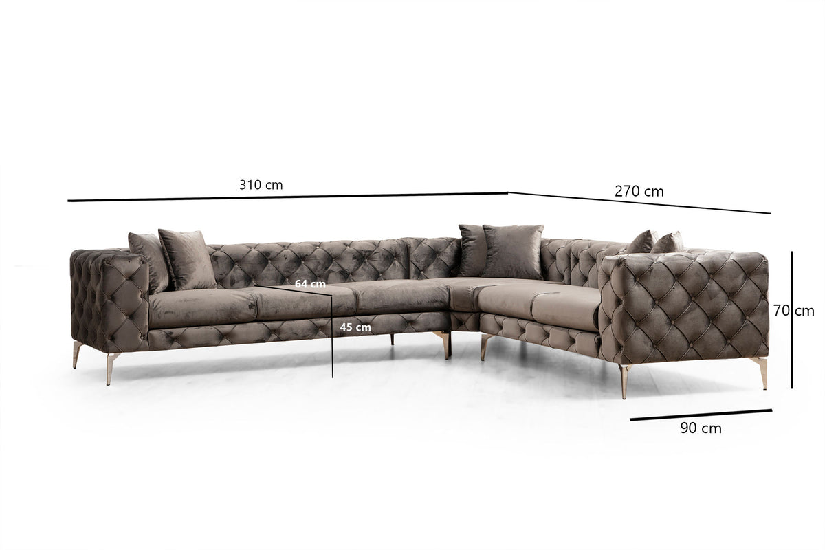 Como Right Ecksofa - Anthrazit in Anthrazit präsentiert im Onlineshop von KAQTU Design AG. Ecksofa ist von Atelier Del Sofa