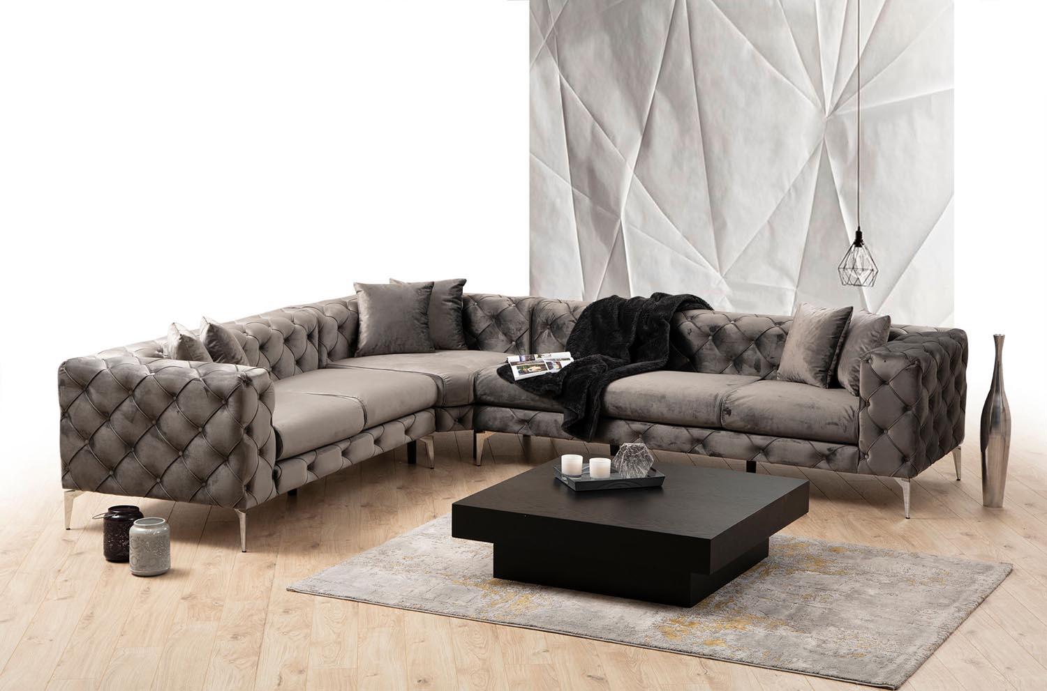 Genießen Sie mit dem Como Left Ecksofa in Anthrazit von Atelier Del Sofa ultimativen Komfort und modernes Design für Ihr Wohnzimmer!
