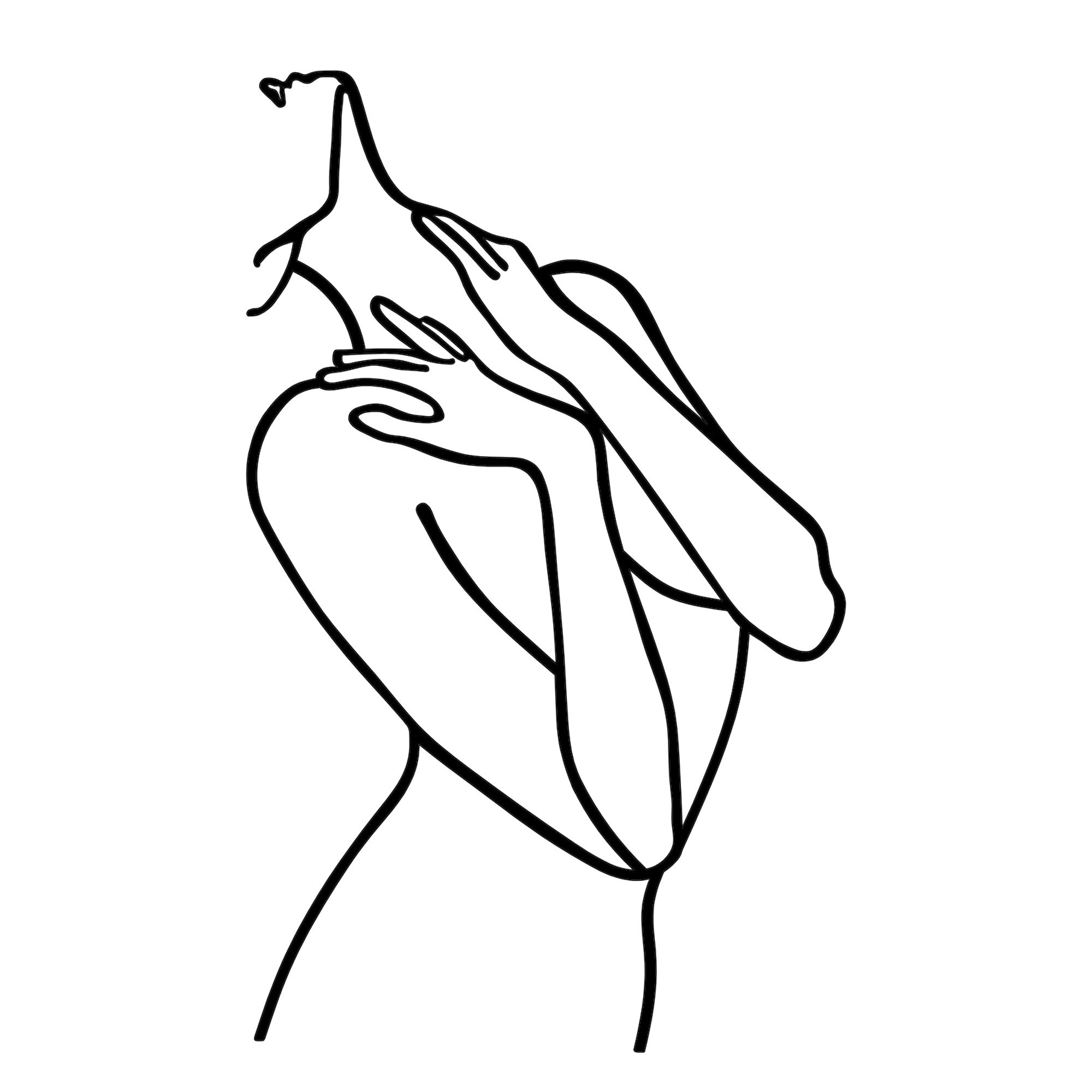 Woman Lines in Schwarz präsentiert im Onlineshop von KAQTU Design AG. Wanddeko ist von Wallity