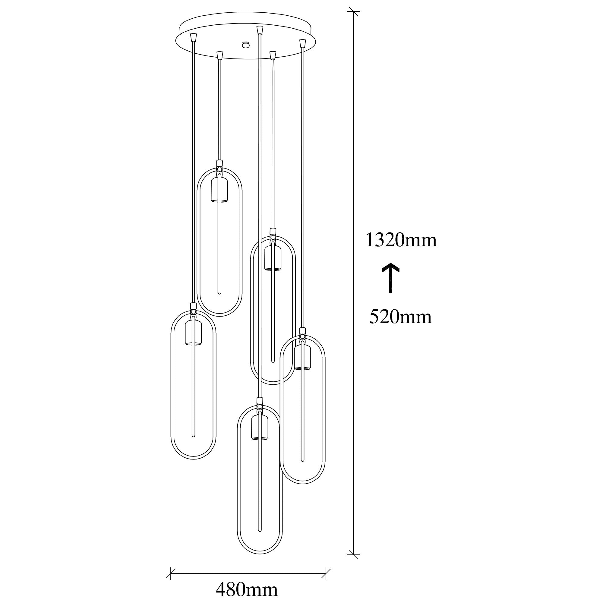 Verleihen Sie Ihrem Raum mit der Cerco Pendelleuchte in Schwarz Gold von Opviq einen Hauch von Luxus und zeitloser Eleganz.
