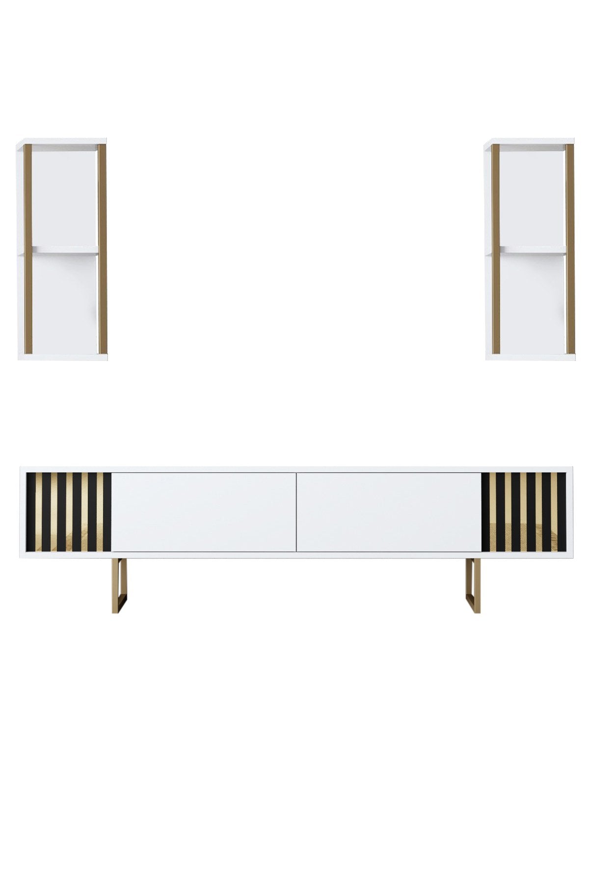 Gestalten Sie Ihr Wohnzimmer neu mit dem Gold Line - White, Black von Hanah Home. Modernes Design, viel Stauraum und langlebige Materialien!