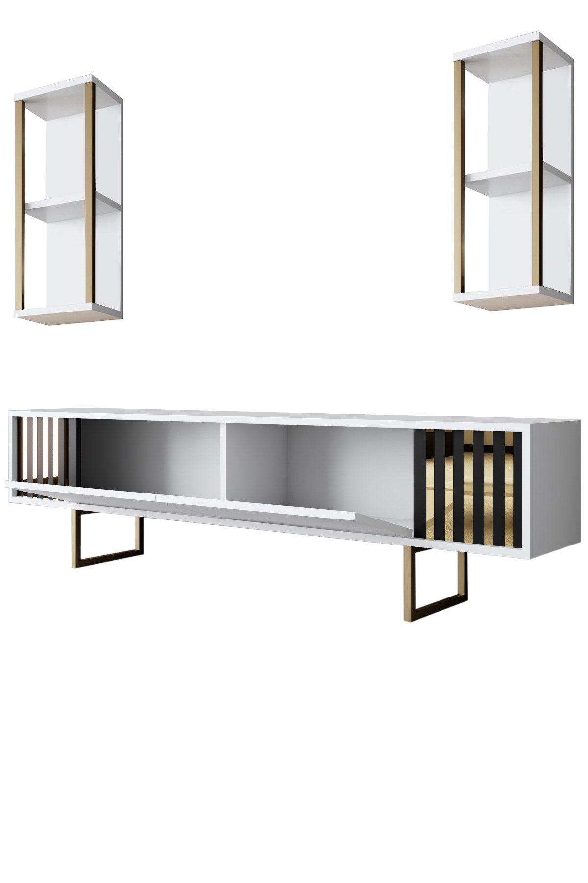 Verleihen Sie Ihrem Wohnraum mit dem Gold Line - White, Black von Hanah Home einen stilvollen Akzent. Elegantes Design, robuste Bauweise und großzügiger Stauraum!