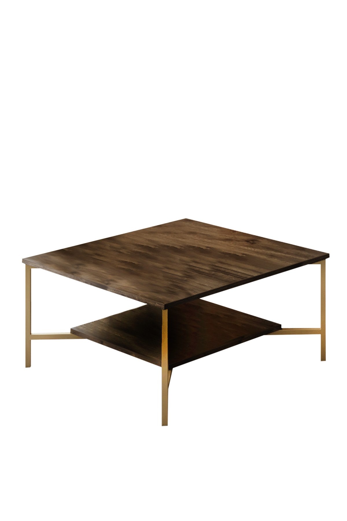 Gold Line - Walnut, Black in Walnuss Schwarz präsentiert im Onlineshop von KAQTU Design AG. Beistelltisch ist von Hanah Home