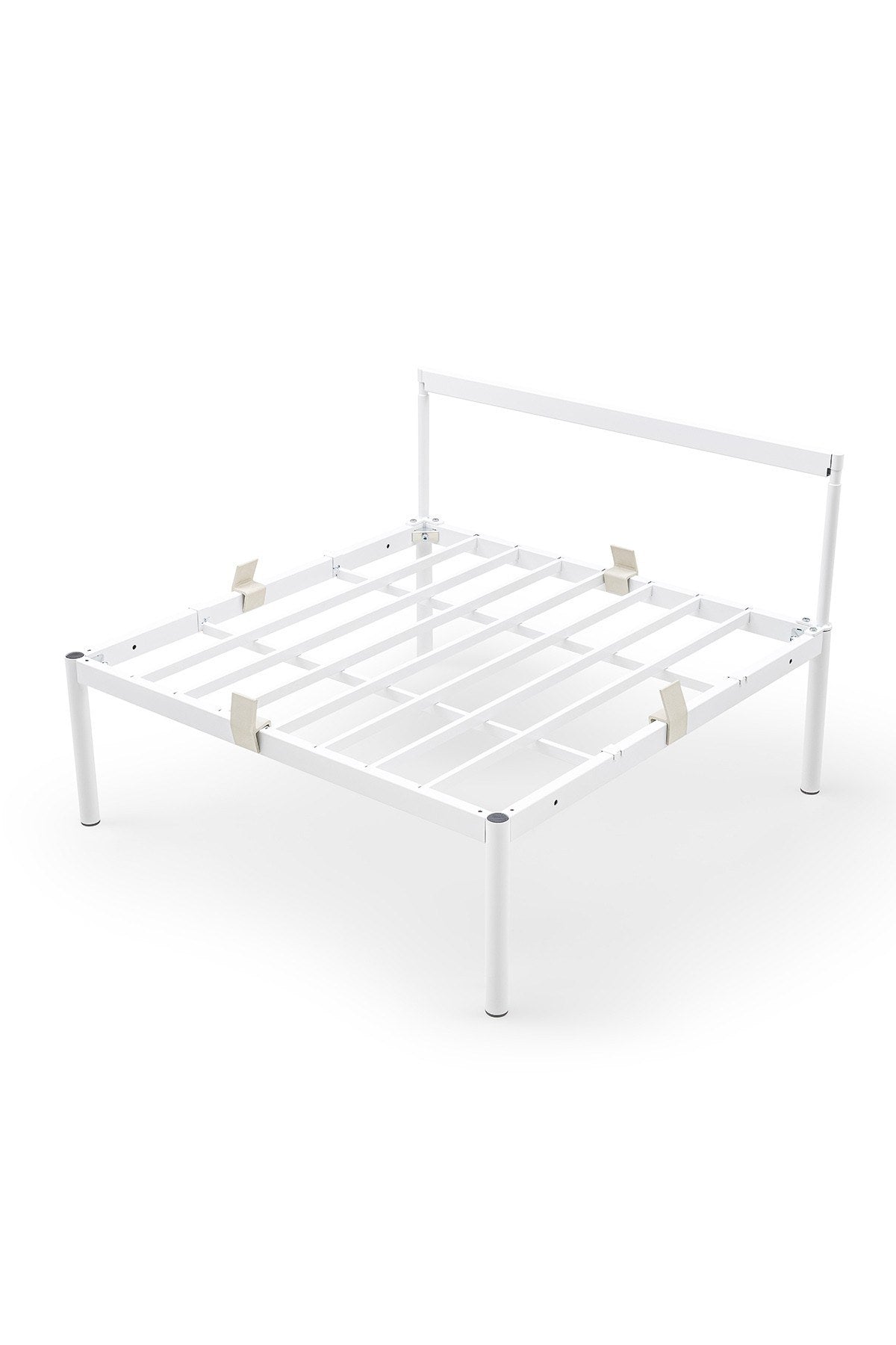 Foto eines 1-Sitzer-Moduls von Hanah Home mit Metallgestell, Metallbeinen und grauem Bouclé-Stoffbezug, Masse 90x90x46 cm.
