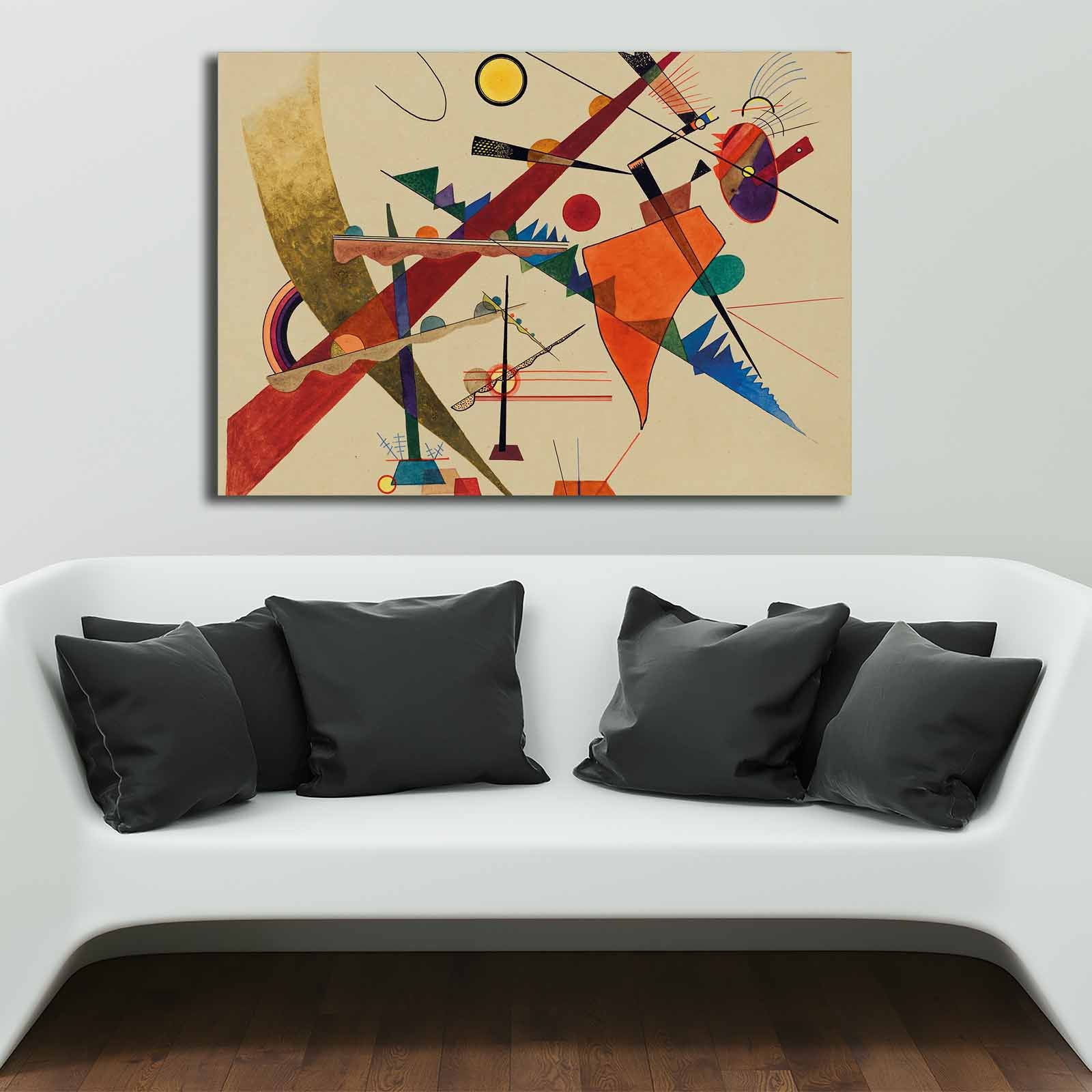 Entdecken Sie das beeindruckende Leinwandbild von Kandinsky! Verleihen Sie Ihrem Raum mit diesem Kunstwerk aus hochwertigem Canvas und elegantem Holzrahmen einen Hauch von Stil.