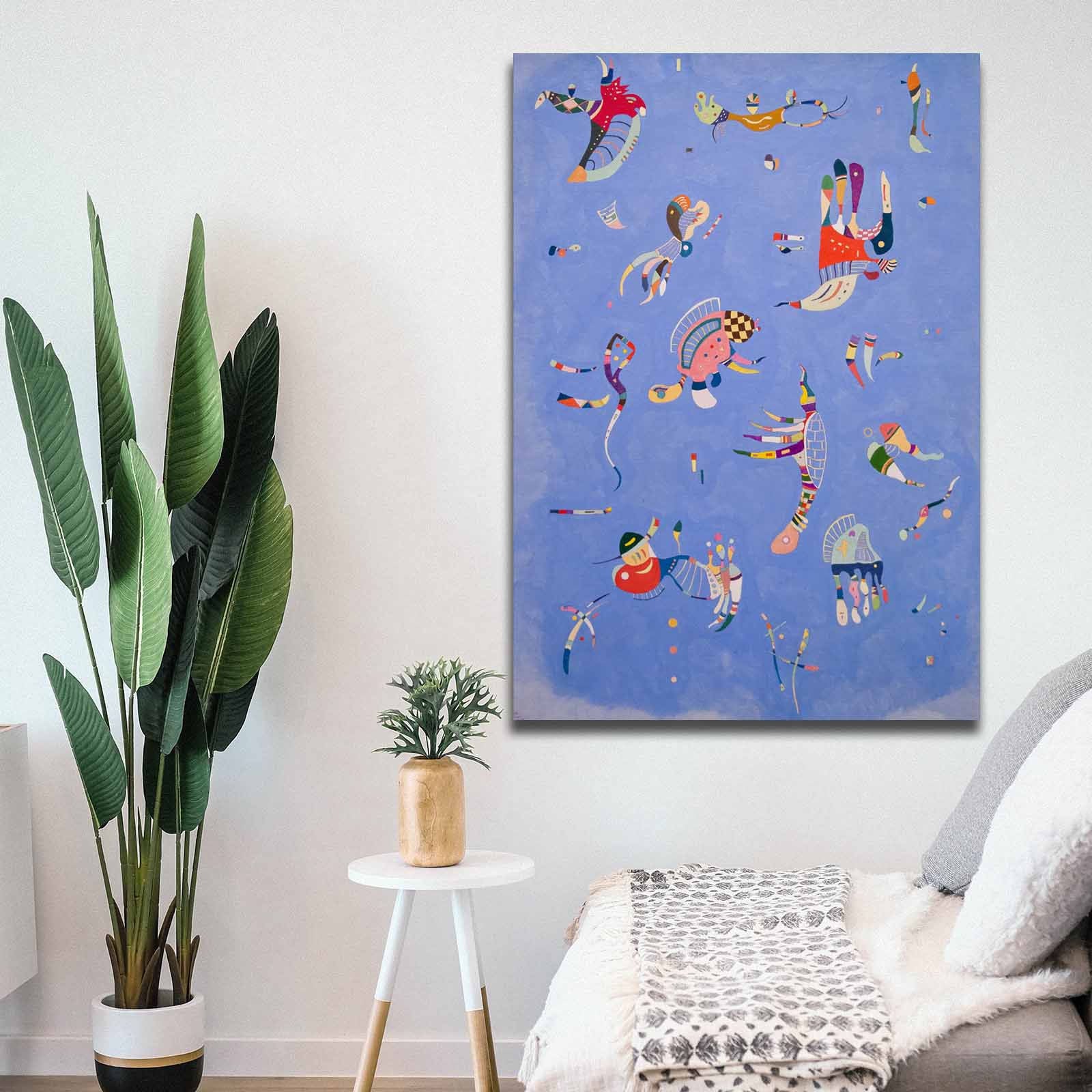 Entdecken Sie das beeindruckende Leinwandbild von Kandinsky! Bringen Sie Farbe und Eleganz in Ihr Zuhause mit diesem Kunstwerk von Wallity.
