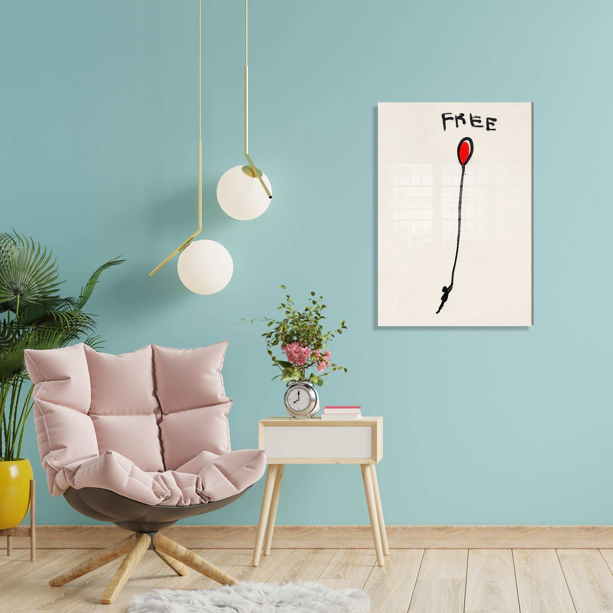 Verleihen Sie Ihrem Raum mit dem mehrfarbigen UV Bild von Wallity einen einzigartigen Akzent. Kunst aus gehärtetem Glas, die begeistert!