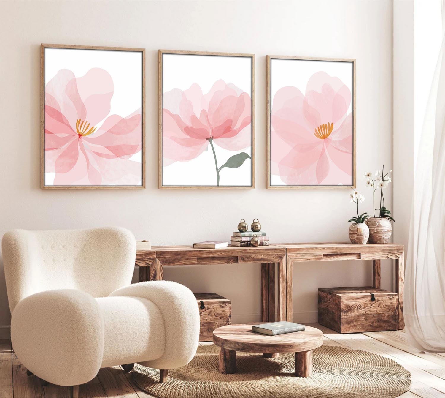 Verleihen Sie Ihrem Zuhause mit dem Huhu192 Bild von Wallity einen Hauch von Eleganz. Dieses 3-teilige MDF-Gemälde begeistert mit lebendigen Farben und einzigartigem Design.