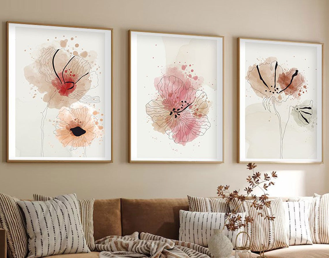 Entdecken Sie das Huhu205 Bild von Wallity – ein 3-teiliges, mehrfarbiges Kunstwerk, das Eleganz und Stil in jeden Raum bringt.