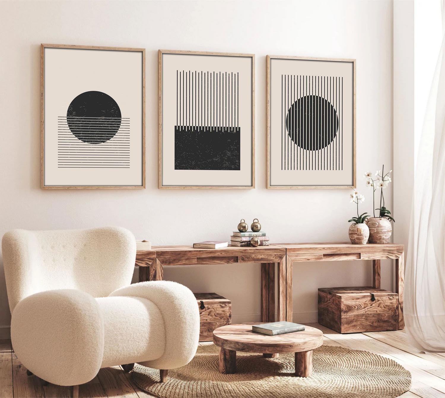 Verleihen Sie Ihrem Raum mit dem Huhu212 Bild von Wallity einen Hauch von Eleganz! Dieses mehrfarbige MDF-Gemälde (3 Stück) begeistert durch lebendige Farben und einzigartiges Design.