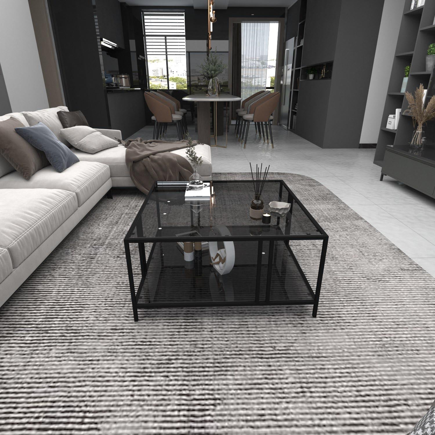 Erleben Sie den stilvollen Uranüs Sofatisch in Schwarz von Hanah Home. Perfekt für jedes Zuhause, bietet er Eleganz, Robustheit und vielseitige Einsatzmöglichkeiten.