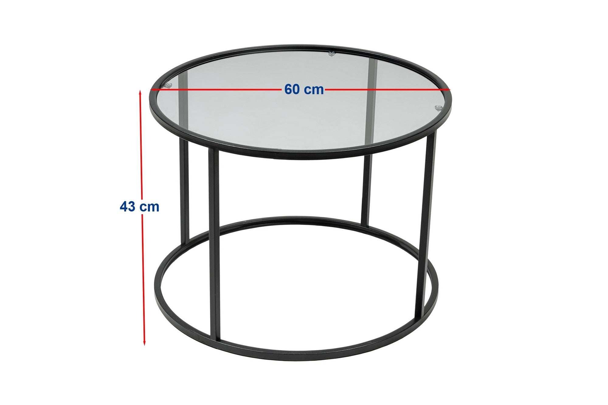 Moderner Startis Sofatisch in Schwarz von Hanah Home. Stilvolles Design mit gehärteter Glasplatte und robustem Metallrahmen für jeden Raum.