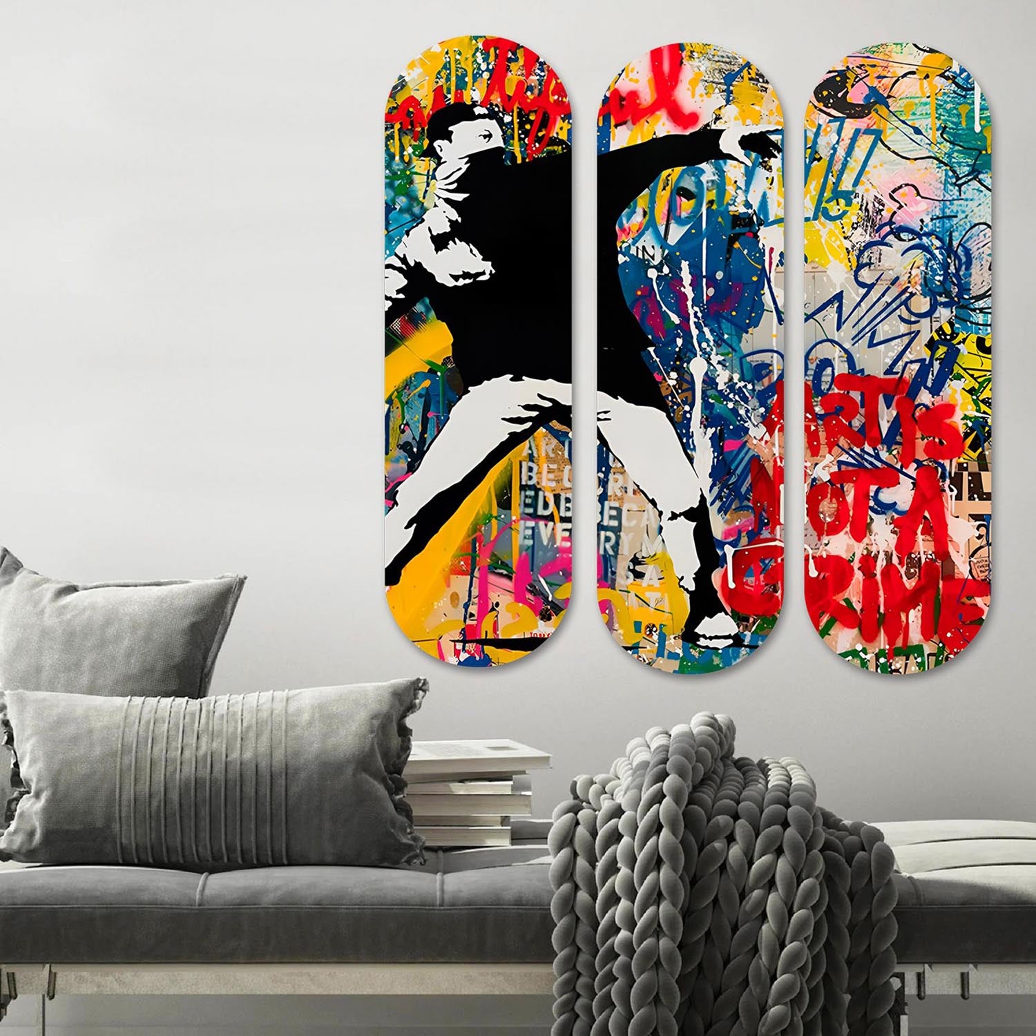 Entdecken Sie das mehrfarbige MDF-Gemälde 3KY3806 von Wallity – ein faszinierendes Kunstwerk, das jeden Raum stilvoll bereichert.