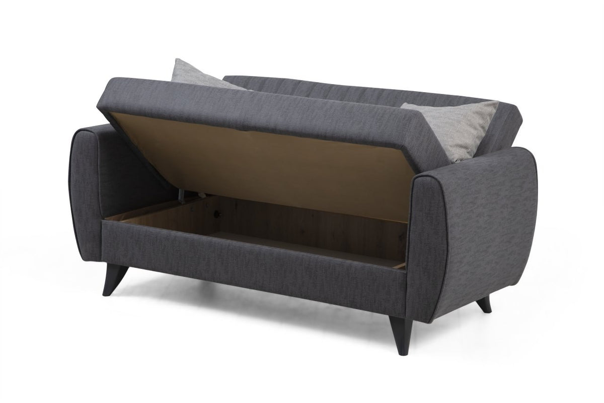 Alkon Bettsofa - Dunkelgrau in Dunkelgrau präsentiert im Onlineshop von KAQTU Design AG. Bettsofa ist von Atelier Del Sofa