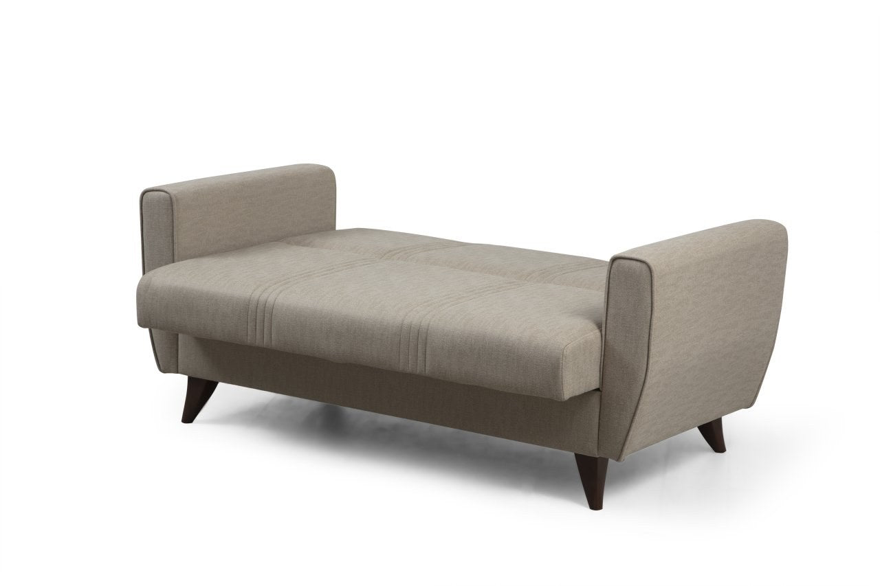 Entdecken Sie das Zaden Bettsofa in Beige von Atelier Del Sofa – ein stilvolles 3-Sitzer Schlafsofa, das Komfort und Funktionalität perfekt kombiniert.