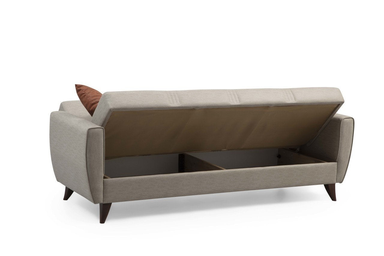 Erleben Sie das Zaden Bettsofa in Beige von Atelier Del Sofa – ein elegantes 3-Sitzer Schlafsofa, das Komfort und Stil vereint und jeden Raum aufwertet.