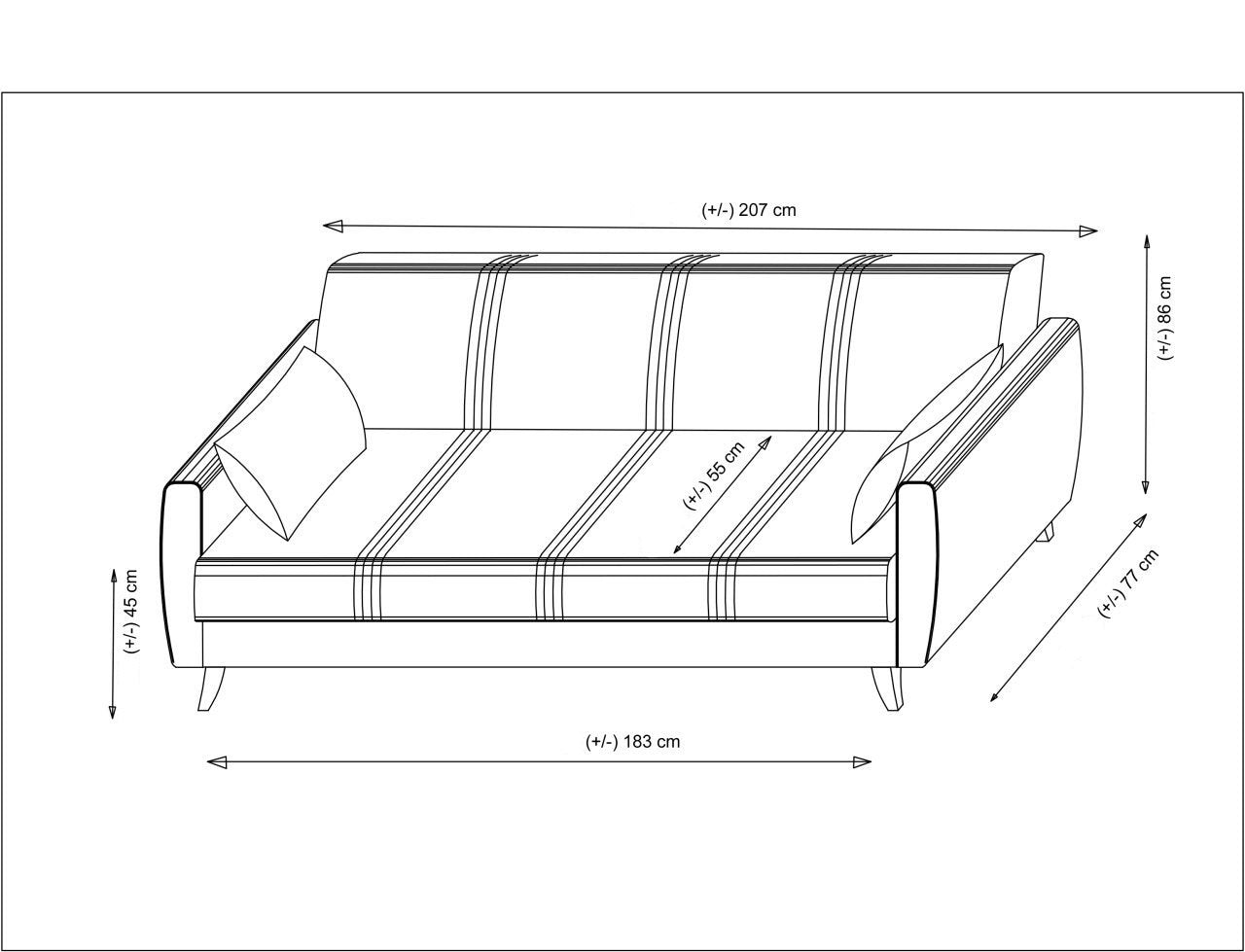 Erleben Sie das Zaden Bettsofa in Beige von Atelier Del Sofa – ein elegantes 3-Sitzer Schlafsofa, das Ihren Raum mit Komfort und Stil bereichert.
