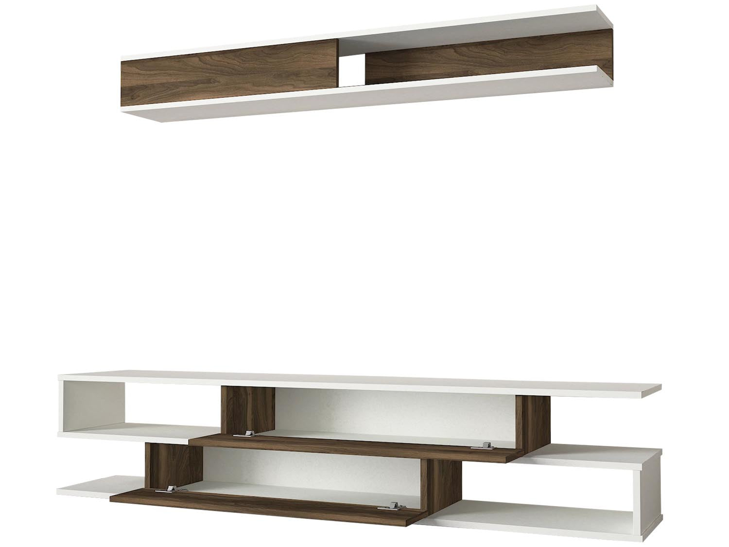 Manyetik - White, Walnut in Weisser Walnuss präsentiert im Onlineshop von KAQTU Design AG. TV-Möbel ist von Hanah Home