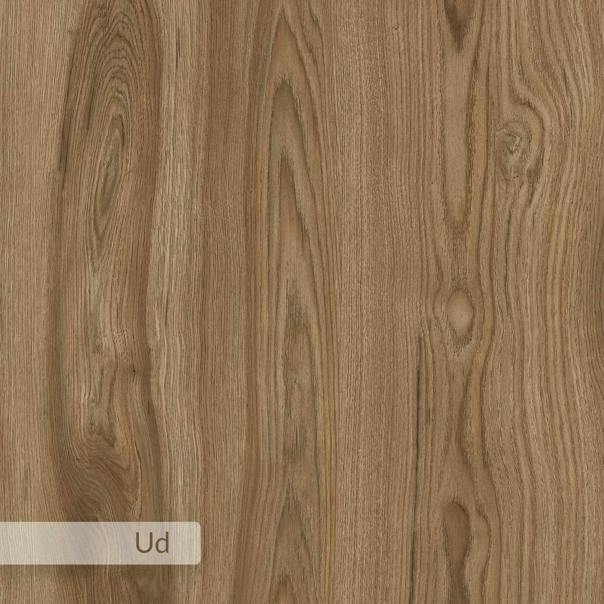 Beistelltisch Homia in Deep Oud von Hanah Home mit melaminbeschichteter Spanplatte, zwei Böden und schlanken Eisenbeinen, Frontalansicht.