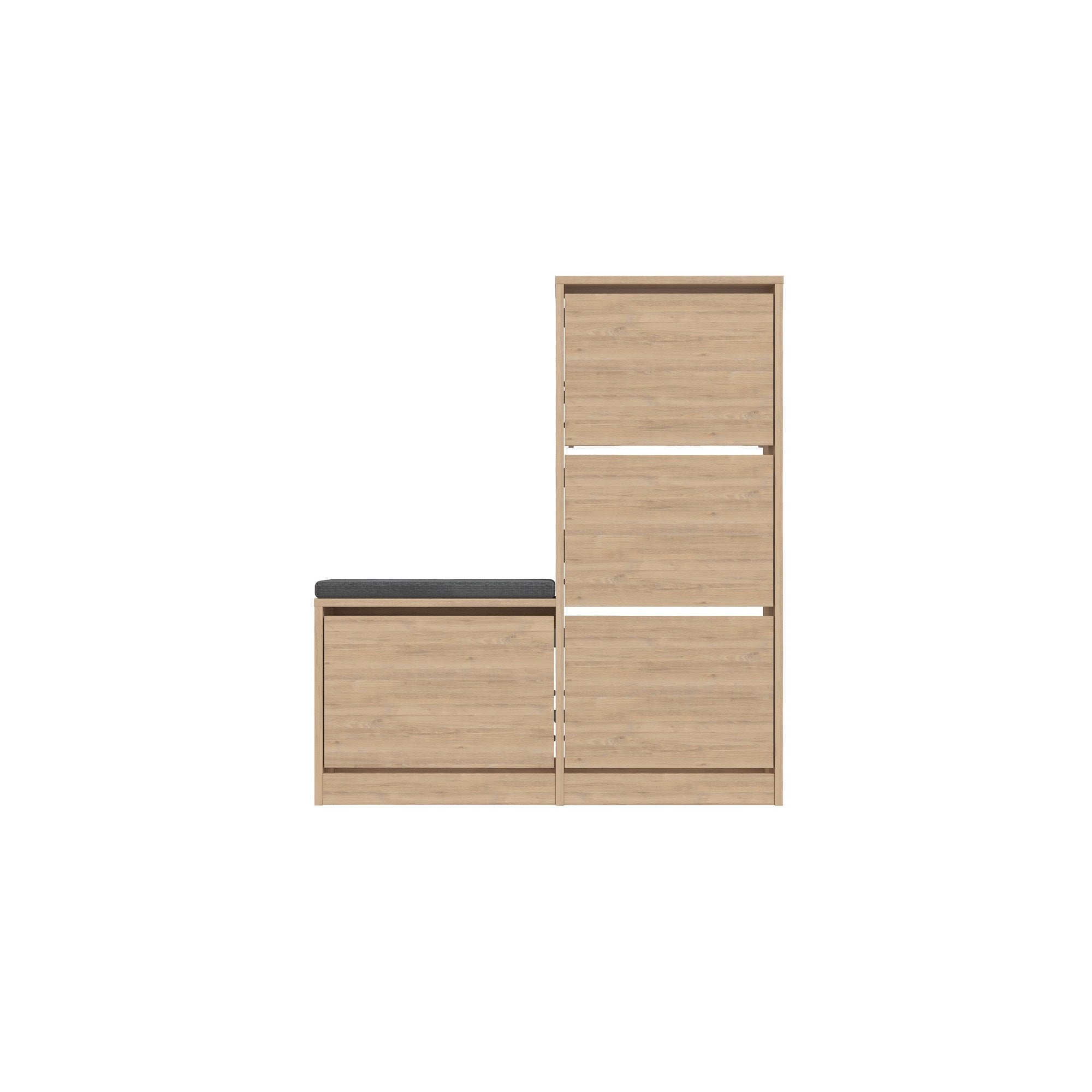 Dude - Oak in Eiche präsentiert im Onlineshop von KAQTU Design AG. Schuhschrank ist von Hanah Home