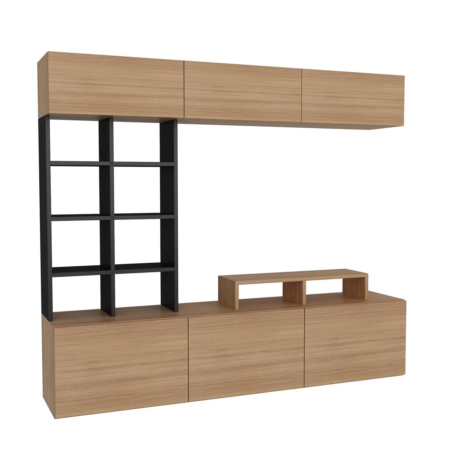 Sasa - Teak, Black in Teak Schwarz präsentiert im Onlineshop von KAQTU Design AG. TV-Möbel ist von Hanah Home