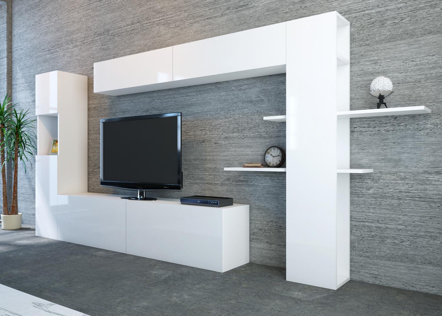 Verleihen Sie Ihrem Wohnzimmer mit dem stilvollen Maxi TV-Möbel in Weiß von Hanah Home einen modernen Look. Funktionalität trifft skandinavische Eleganz!