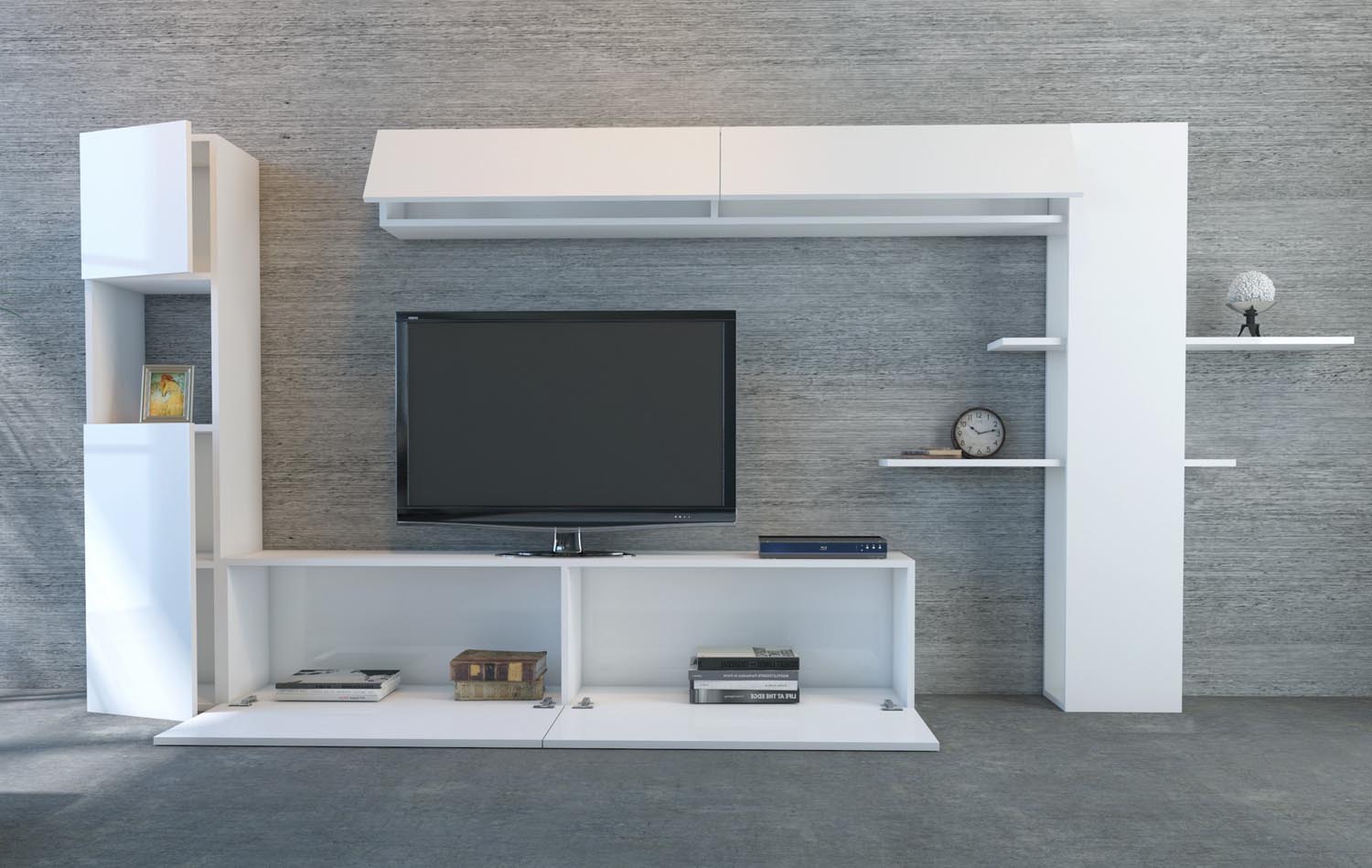 Entdecken Sie das Maxi TV-Möbel in Weiß von Hanah Home – eine perfekte Kombination aus modernem Design und praktischer Funktionalität für Ihr Wohnzimmer!