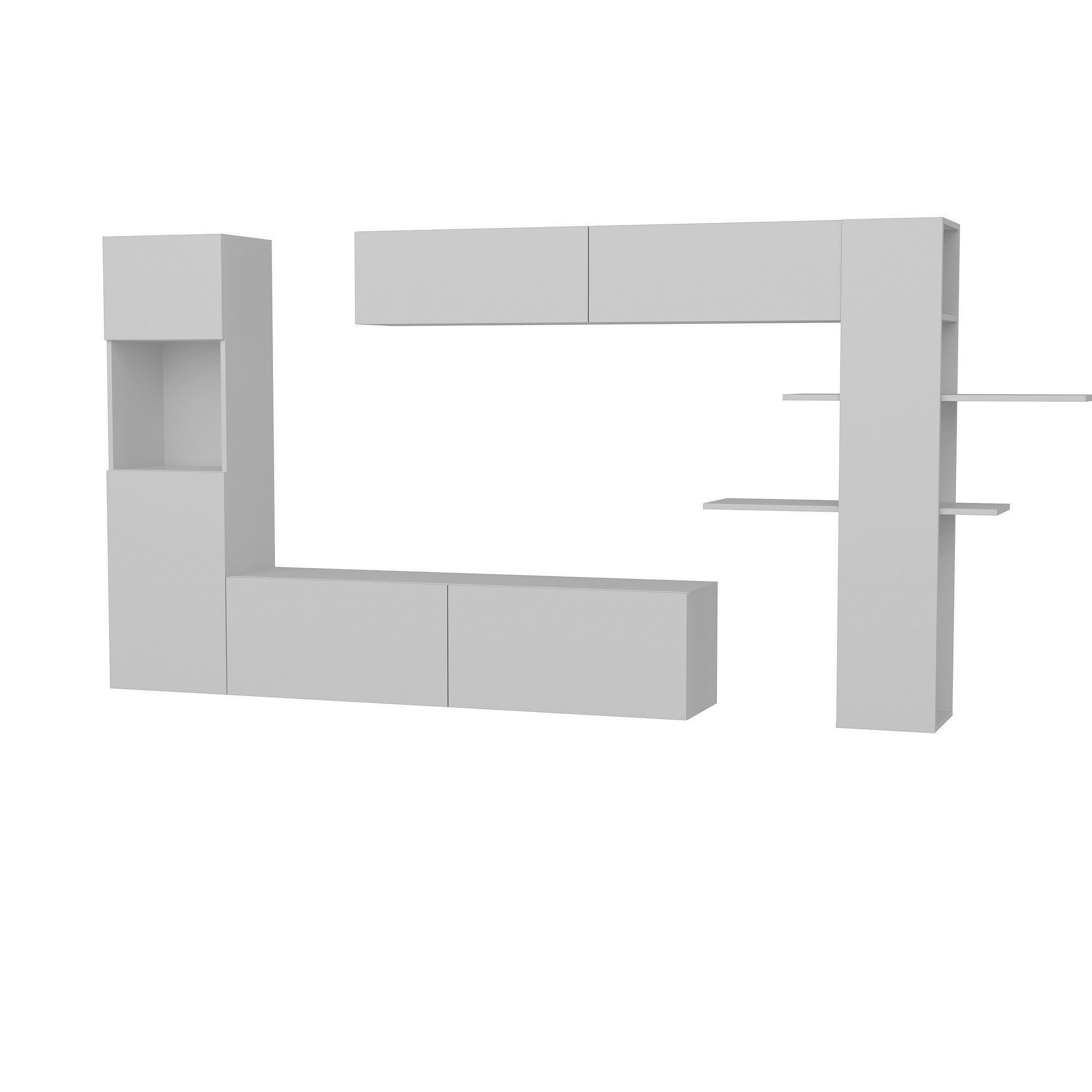 Verleihen Sie Ihrem Wohnraum mit dem weißen Maxi TV-Möbel von Hanah Home einen modernen Look. Funktionalität trifft auf skandinavische Eleganz!