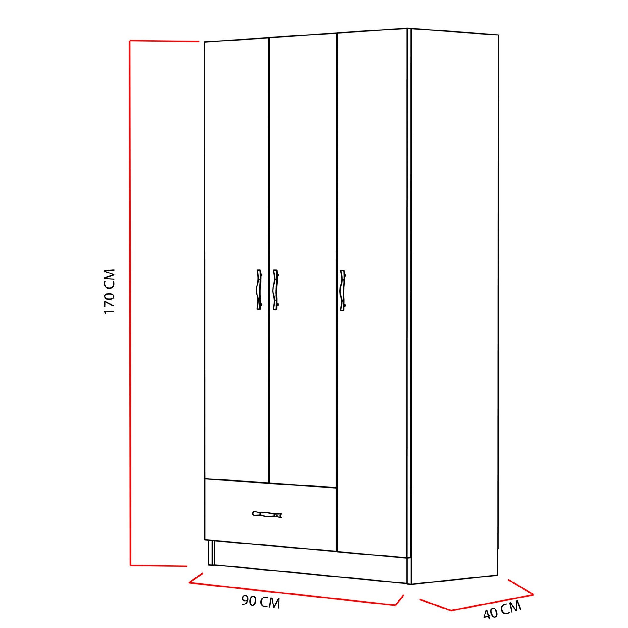 Erleben Sie die Gabi Garderobe von Hanah Home – ein stilvoller, weißer Kleiderschrank, der Eleganz und Funktionalität vereint und ideal für jedes Schlafzimmer ist.