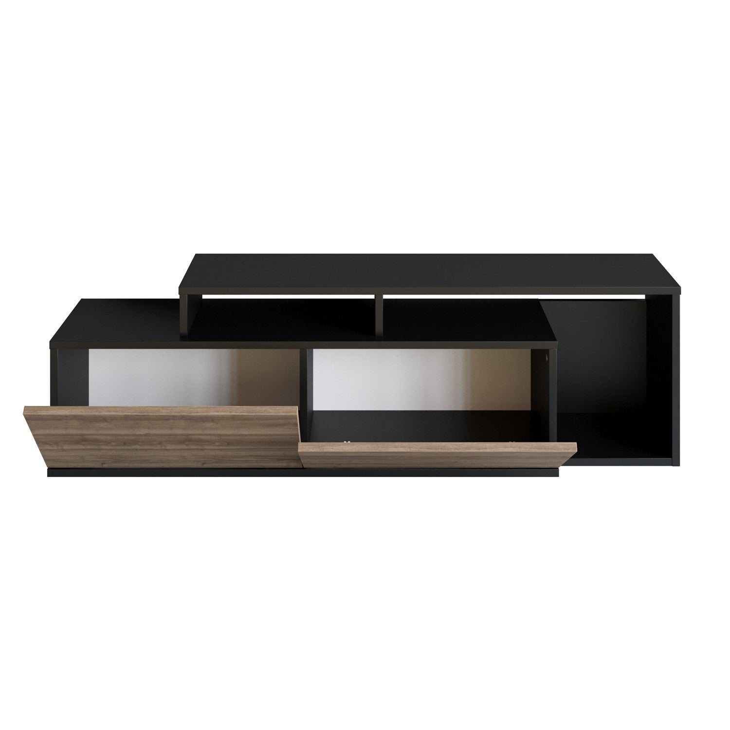 Nexera - Black, Walnut in Schwarznuss präsentiert im Onlineshop von KAQTU Design AG. Sideboard ist von Hanah Home