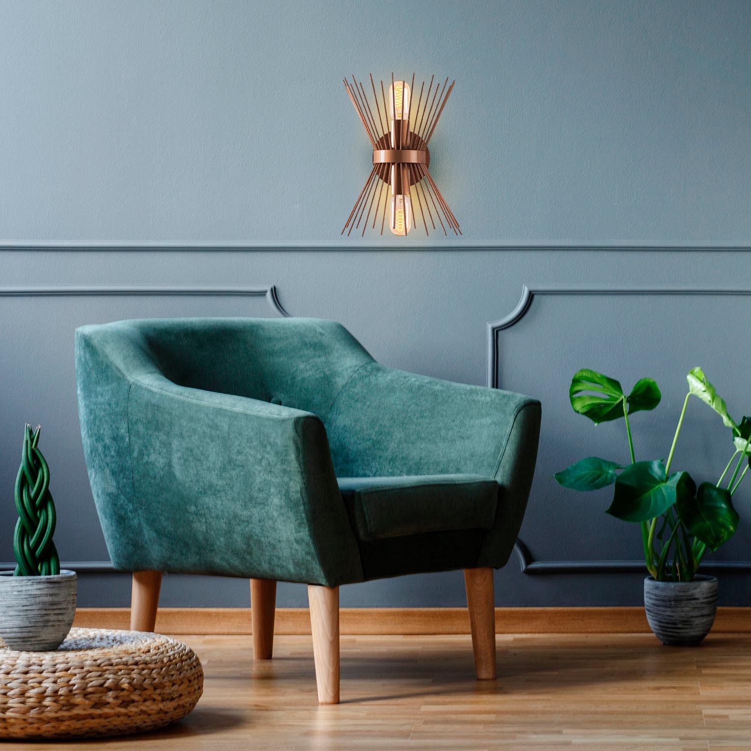 Verleihen Sie Ihrem Zuhause mit der eleganten Kupfer-Wandleuchte GMN-000010 von Opviq einen Hauch von Luxus und Wärme. Ideal für stilvolle Akzente.